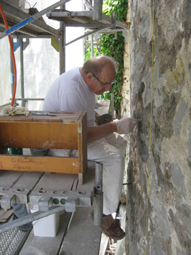St. Gallen, round tower, plaster conservation